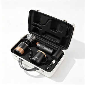 Wholesale Portable <b>Camping</b> Coffee Brewer Kit Includes Grinder Filter Cup <b>Kettle</b> Pot Thermometer Drip Coffee Maker Set - Product Image 2