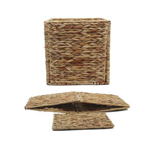 home decor woven adjustable bamboo handicraft foldable kitchen fridge flat storage basket