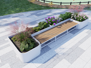 Jardinières rectangulaires <span class=keywords><strong>de</strong></span> grande taille personnalisées en direct d'usine, pots <span class=keywords><strong>de</strong></span> fleurs en métal pour jardin extérieur - Product Image 1