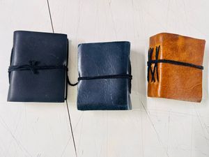 Cuaderno de Cuero con Tapa Dura, Encuadernación Cosida, Negro, Azul, Marrón, Diario, Cuaderno de Escritura, Regalo, 50 Hojas, 100 Páginas - Product Image 1