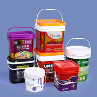 Récipient d'emballage en plastique de qualité alimentaire 4L, tambour de 1 Gallon, joint Gamma, seau de lubrifiant de peinture à l'eau avec couvercles à poignée
