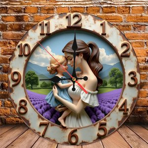 Round Wooden <b>Wall</b> <b>Clock</b> 25x25Cm <b>Silent</b> Non Ticking Classic Minimal Home Office Study Decor - Product Image 4
