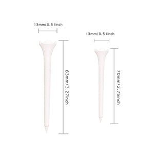 Tee de golf en plastique blanc de 83 mm à cinq branches, durable pour la pratique du golf - Product Image 5