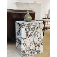 Table de Chevet Bella de Luxe en Marbre Calacatta Viola, Mobilier Italien Haut de Gamme