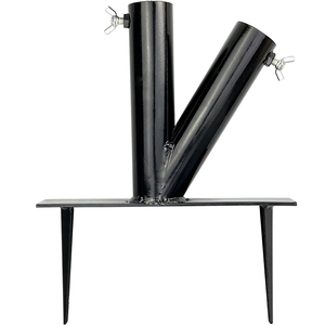Support de parasol d'extérieur JH-Mech <span class=keywords><strong>avec</strong></span> 2 positions pour parc, patio, <span class=keywords><strong>plage</strong></span>, en acier allié noir - Product Image 1