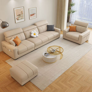 Sofá en Forma de L Económico, Sofá Moderno de Tela Suave con Área de Descanso, Sofás Minimalistas para Sala de Estar, Oferta, Color Gris Claro - Product Image 4