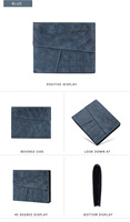 Baellerry dompet ramping pria mewah grosir kulit lipat tiga Cuir de Luxe Portefeuille