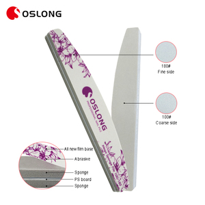 OEM <strong>Nail</strong> <strong>Buffer</strong> <strong>Block</strong> 80-320 Grit Half Moon Custom Logo Durable Mega Sponge File for <strong>Nail</strong> Salon - Product Image 1