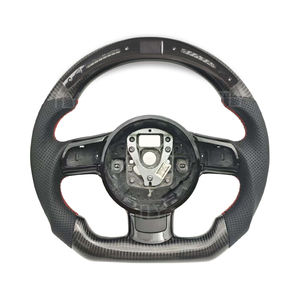 Volante de Fibra de Carbono Forjado y Cuero Genuino con Pantalla LED para Audi R8 <span class=keywords><strong>TT</strong></span> <span class=keywords><strong>Roadster</strong></span> RS TTS <span class=keywords><strong>MK2</strong></span> 8j 2008 a 2013 - Product Image 1