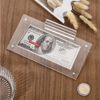 Présentoir acrylique double panneau Porte-billets en lucite transparent Présentoir de monnaie
