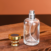 Nouveau design atomiseur de parfum rechargeable vide de luxe vaporisateur de parfum en verre transparent bouclé cylindrique avec bouchon en aluminium