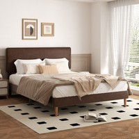 Modernes Minimalistisches Bettgestell mit Breitem Weichem Rückenteil und Sanften Radius-Ecken für Elegante Schlafzimmer-Einrichtungen