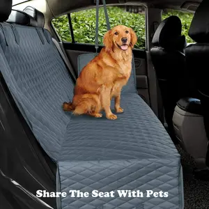 मेश विजुअल विंडो के साथ कुत्ते के लिए किन पेट वॉटरप्रूफ 600D ऑक्सफोर्ड क्लॉथ ब्लैक कार सीट कवर