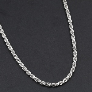 Hochwertige echte S925 Sterling Silber Seil kette Choker Halskette vergoldet Roségold Glieder ketten Rapper Kette Schmuck - Product Image 5