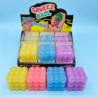 MultiBall Cubo Cuadrado de Gelatina, Juguete Antiestrés, Bola Elástica, Cubo de Cuentas Pastel, Juguete Sensorial para Alivio del Estrés y Juego Manual