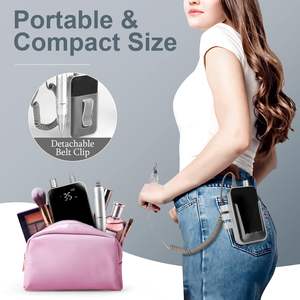 Perceuse à ongles sans fil Portable 35000 tr/min <span class=keywords><strong>lime</strong></span> de manucure électrique 6 Bits 50pcs bandes de ponçage Rechargeable Salon usage domestique couleur noire - Product Image 4