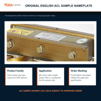 Réacteur de sortie série YORA OCL 800A 315kW, chute de tension 1%, classe d'isolation H, imprégnation sous vide pour automatisation industrielle VFD