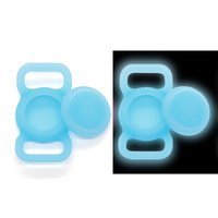 Plaque d'identification pour chien en silicone, étiquette en acier inoxydable gravée avec code QR, plaque d'identification Air Tag