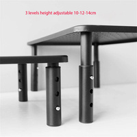 Support d'écran ergonomique réglable en 3 hauteurs, antidérapant, en métal maillé, pour ordinateur de bureau, organisateur pour le bureau