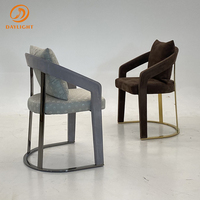 Réplique de meubles italiens importés, chaise de salle à manger en cuir de style nordique luxueux et moderne
