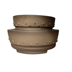 Pots de bonsaï de style antique non émaillés classiques de Yixing pots ronds avec clou - Product Image 1