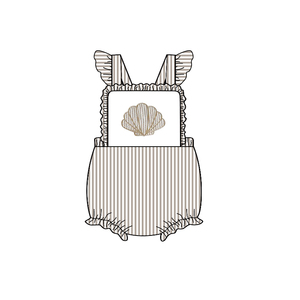 SR3398 Custom Infant <b>baby</b> black stripe truck print kids girl wholesale romper ruffle sleeve <b>jumpsuit</b> - Product Image 3