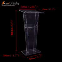 Atril acrílico de plexiglás transparente personalizado al por mayor de calidad soporte de podio acrílico transparente podio púlpito atril Iglesia