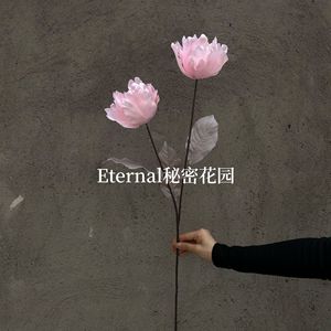 Flor Artificial de Seda Secret Garden, Tulipán de Dos Cabezas Color Rosa Champán, Decoración para Bodas, Accesorios para Exteriores - Product Image 5