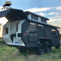 Remorque pliable maison avec roues caravane campeurs flottant paquet plat à vendre Fietscaravan avec douche et toilette