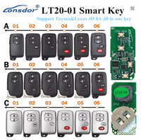 Lonsdor - Llave Inteligente Universal LT20-01, Placa sin Llave 0140 3370 5290 A433 F433 para Toyota/Lexus 4D 8A, Compatible con K518PRO /ISE KH100+