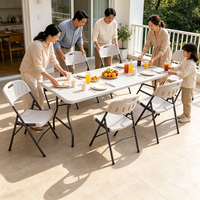 Chaise pliante d'extérieur, tables et chaises de camping pour fêtes et banquets, tabourets en plastique pour événements, chaises de salle à manger de jardin