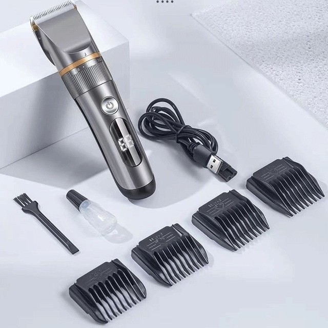 Professional USB Rechargeable Ceramic Electric Hair Trimmer Full Body Waterproof Washable LCD Display Household 1200mAh Battery