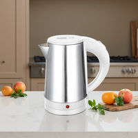 Bouilloire électrique en acier inoxydable 0,8 L, arrêt automatique mécanique, double protection, 800W, ébullition rapide pour le thé et le café domestique