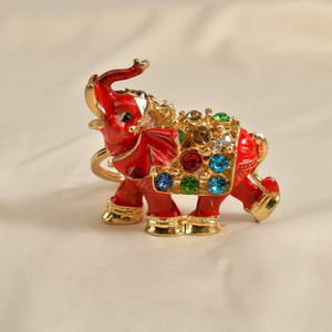 16 styles de porte-clés en strass, famille d'éléphants, breloques animales, porte-clés porte-bonheur Kawaii - Product Image 2