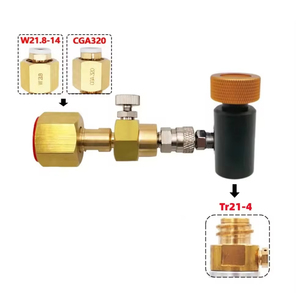 Adaptador para Estación de Recarga de CO2 Tr21-4 W21.8 CGA320, Tanque Grande de Latón con Desconexión Rápida de 8mm, Herramientas Neumáticas OEM - Product Image 3
