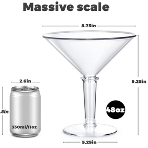 JUXINDA <span class=keywords><strong>Verre</strong></span> à <span class=keywords><strong>martini</strong></span> géant de 48oz en plastique <span class=keywords><strong>Verre</strong></span> à cocktail surdimensionné pour décoration de centre de table <span class=keywords><strong>Martini</strong></span> Décorations de fête Cadeaux - Product Image 2