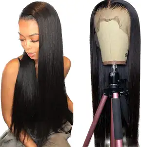 Wig l Lurus renda depan rambut manusia pra pencabutan dengan rambut bayi wig depan renda transparan rambut manusia