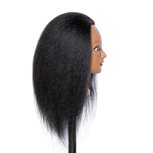 Serre-tête <span class=keywords><strong>de</strong></span> poupée en cosmétologie à 100% cheveux naturels, coiffure <span class=keywords><strong>de</strong></span> Salon africain et américain pour tressage, formation afro, Mannequin, bon marché - Product Image 3