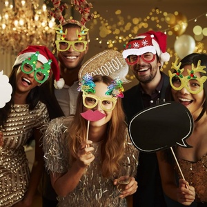 12 Paires de Lunettes de Noël pour Fêtes, Cadres de Lunettes Décoratifs Festifs pour Cabine Photo DIY - Product Image 5