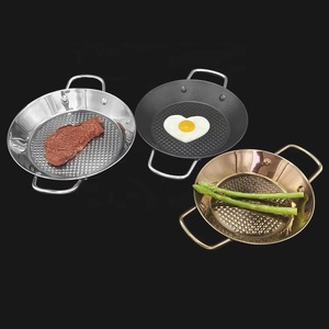 Commercial Kitchen Cookware Eco-Friendly Stainless Steel Rose Gold <strong>Paella</strong> <strong>Pan</strong> with Two Handles for Seafood <strong>Cooking</strong> - Product Image 1