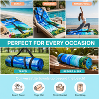 High Quality Thick Towel 100% Cotton Beach Bath Towels Soft Pool Towel Custom Designer Pattern Reactive Printed logo Towel