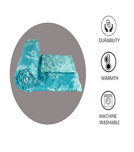 Couette de lit en microfibre ultra douce 220 GSM légère et respirante pour literie confortable en toutes saisons [Bleu corail] - Product Image 3