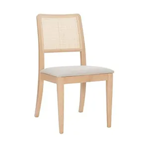 Cadeira de madeira francesa em madeira natural, sala de jantar, madeira sólida, cadeira