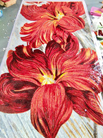 Fabricant de premier plan, mosaïque de verre 100% faite à la main, art mural, plante, image, arbre, fleur, pour l'art de la mosaïque murale