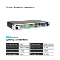 Égaliseur graphique audio professionnel HUAIN à 31 bandes, réduction du bruit, plage de fréquences 80Hz-15kHz pour le renforcement sonore