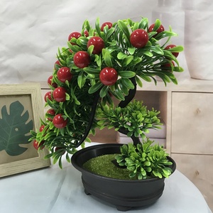 Yiyi 24cm Plantas decorativas de imitación Plantas artificiales pequeñas bonsái <span class=keywords><strong>con</strong></span> frutas - Product Image 4