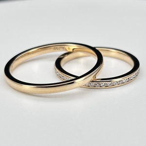 HQ Gems <span class=keywords><strong>Reall</strong></span> Bague de fiançailles 2mm en or jaune 18 carats avec diamant de laboratoire rond - Product Image 5