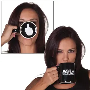 Kreative haben einen schönen Tag Kaffeetasse Mittelfinger lustige Tasse für Kaffee Milch Tee tassen Neuheit Geschenke