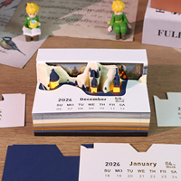 Nouveau Calendrier de Bureau 3D Château de Poudlard Harry Potter avec Lumière LED, Bloc-Notes Fantaisie Anime, Bloc de Notes Adhésives et Cartes Mémo
