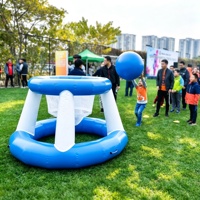 Jeu de tennis gonflable 3,5x2m avec raquettes, pompe, couleur et taille personnalisables, logo inclus – Jeu sportif interactif pour équipes d'entreprise